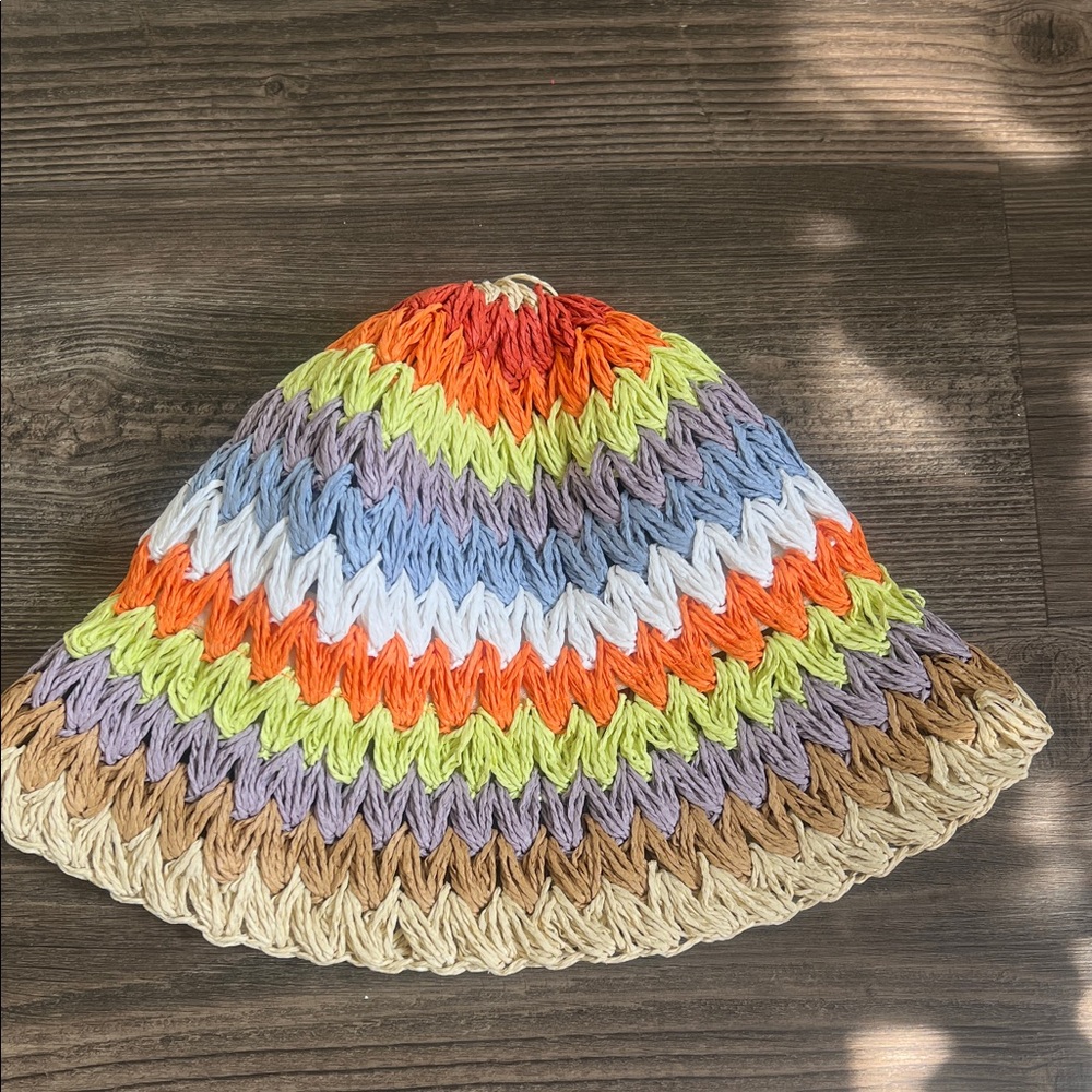 Colorful Straw  Bucket Hat